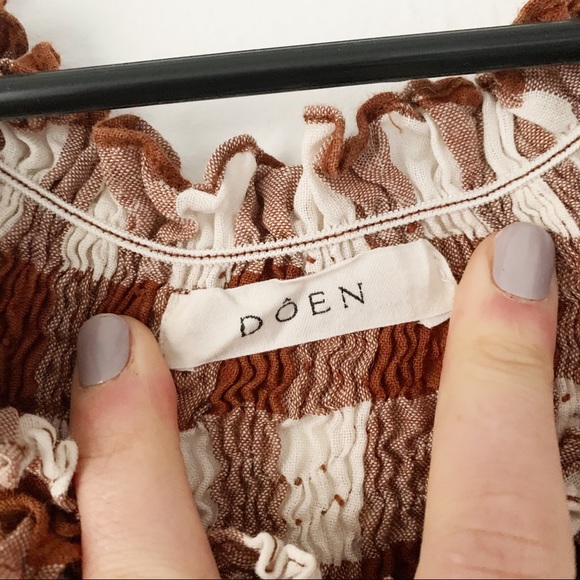 Doen Rhone St Ouen Nutmeg Plaid Dress Sz L - Picture 6 of 9